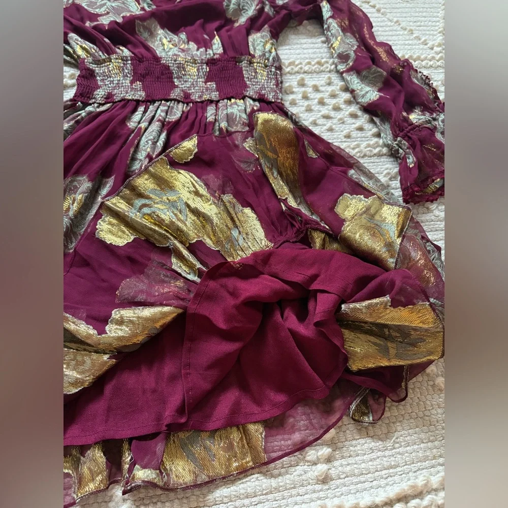 Hemant & Nandita floral shimmer dress size S - Picture 13 of 16